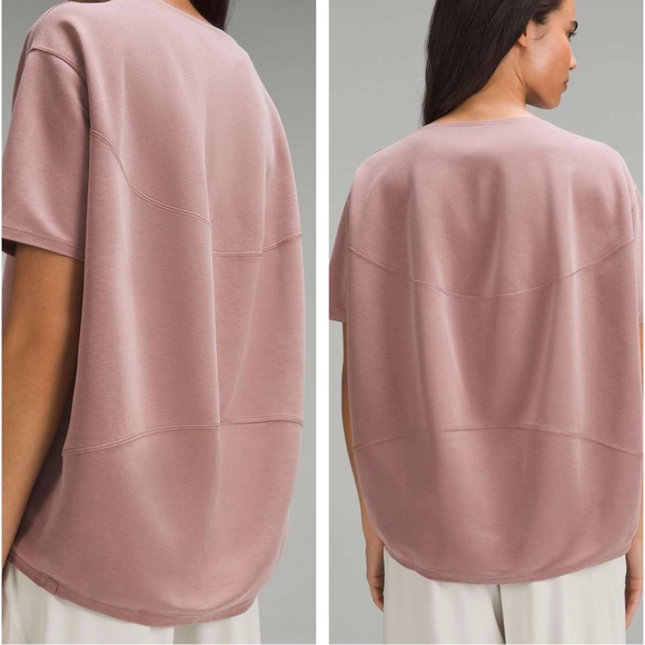 Lululemon Pique Knit Back In Action Short Sleeve Top Twilight Rose *No Size Tag* - Picture 5 of 16